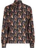 ETRO graphic-print silk shirt - Blue