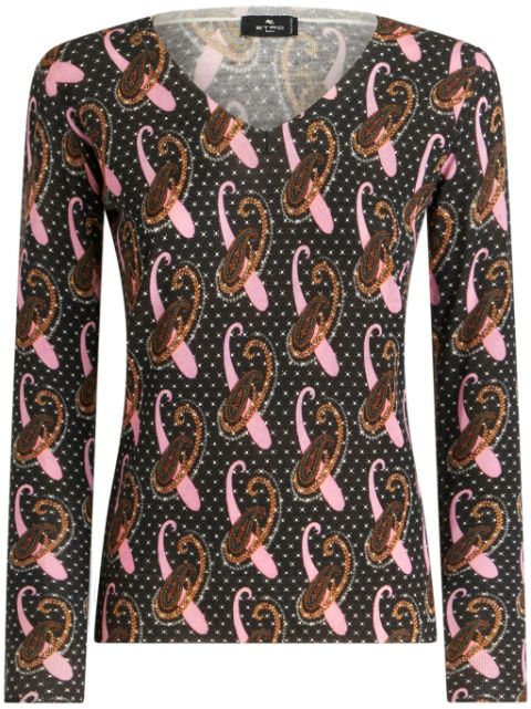 ETRO paisley-print virgin wool top Women