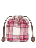 ETRO logo-plaque plaid-check pattern bag - Pink