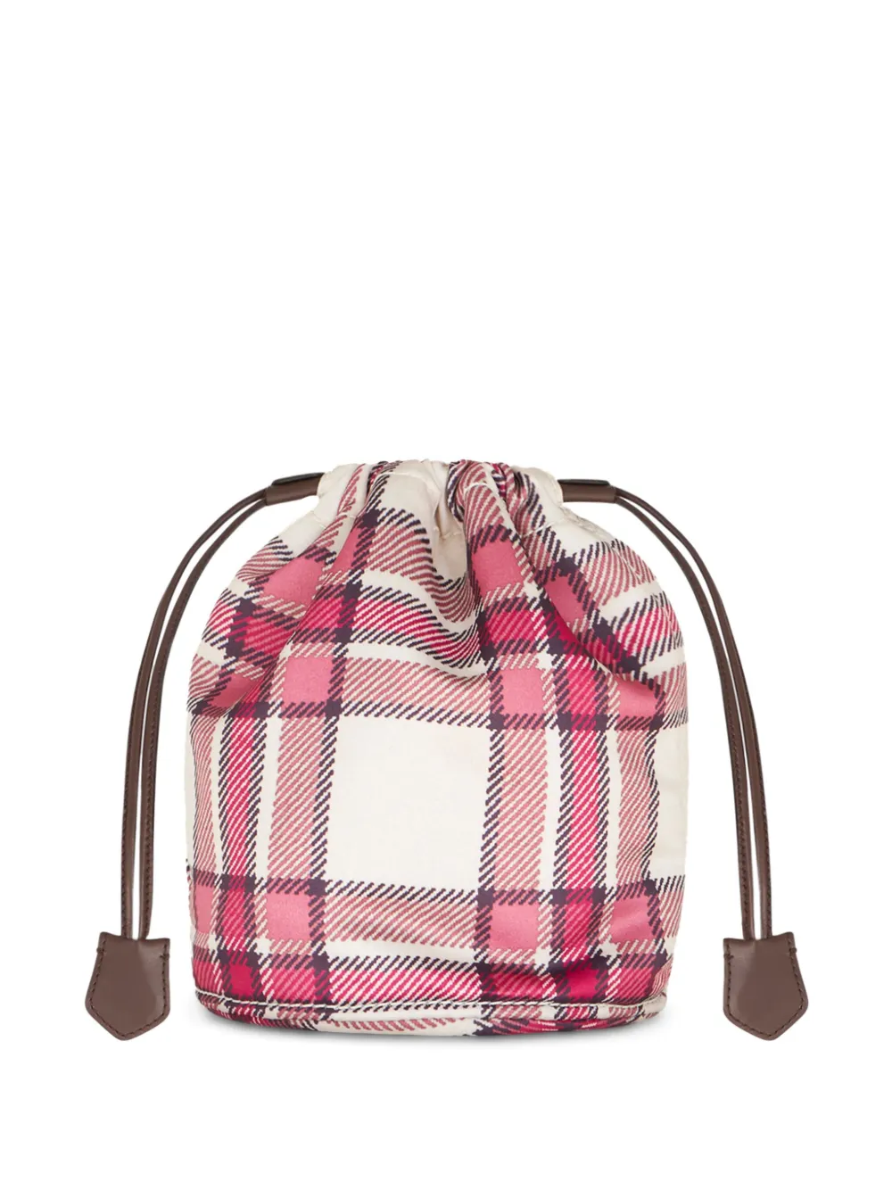 ETRO logo-plaque plaid-check pattern bag - Roze