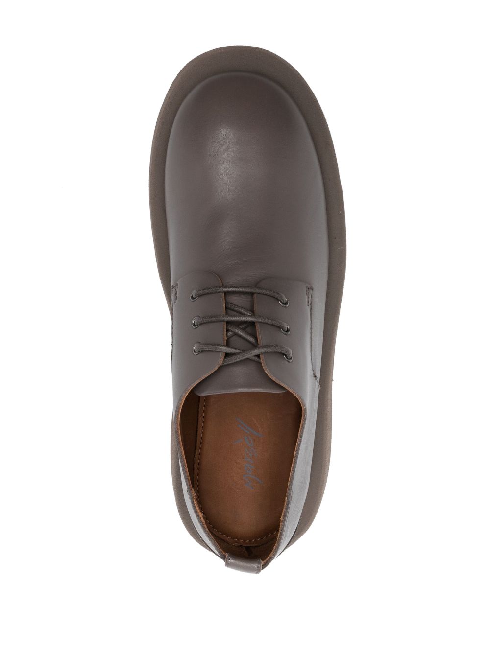 Shop Marsèll Lace-up Leather Oxford Shoes In Grey