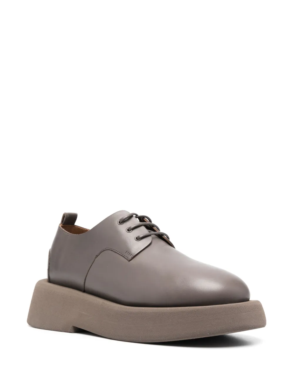 Shop Marsèll Lace-up Leather Oxford Shoes In Grey