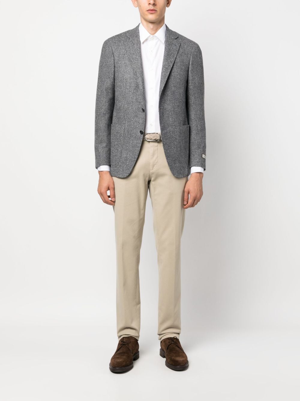 Canali Kei wool-blend blazer - Grijs