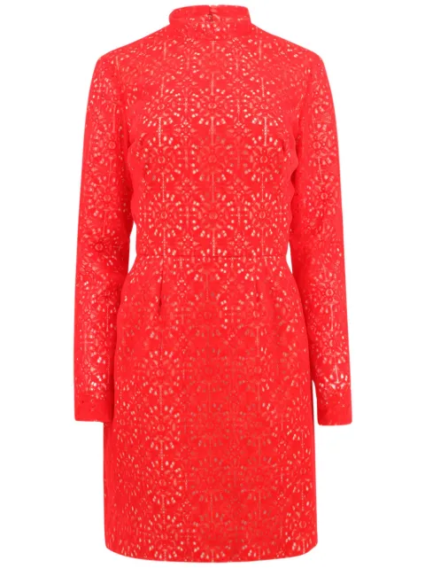 Lela Rose high-neck embroidered minidress