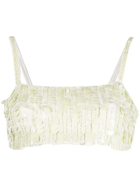 P.A.R.O.S.H. sequin-embellished crop top