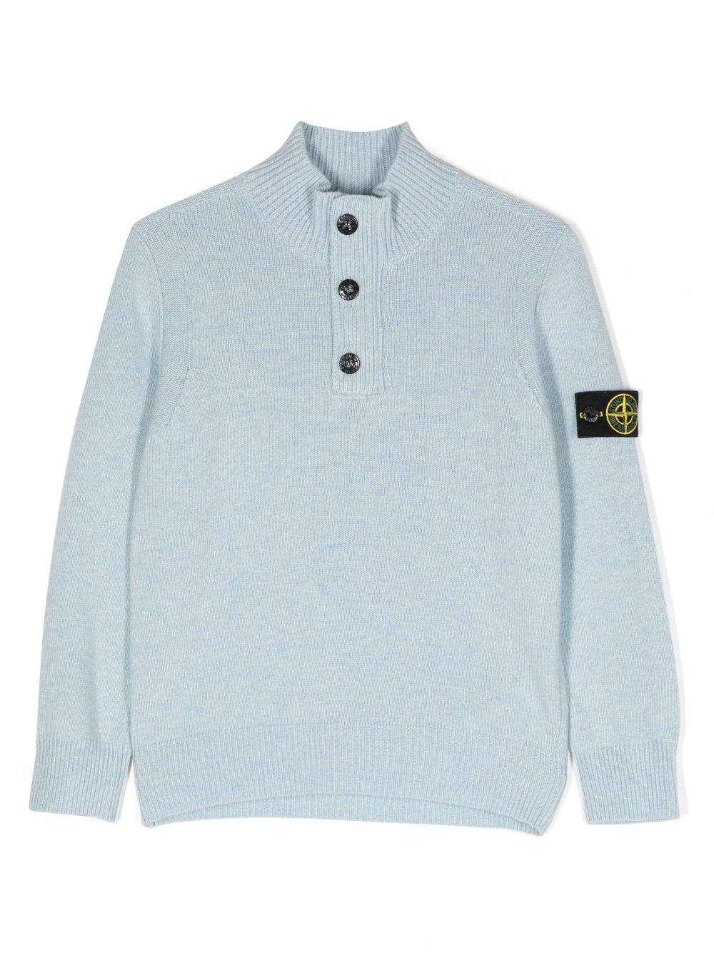 Stone Island Junior Compass-motif knitted top - Blue