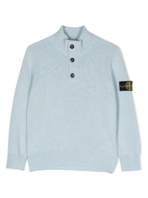 Stone Island Junior Compass-motif knitted top