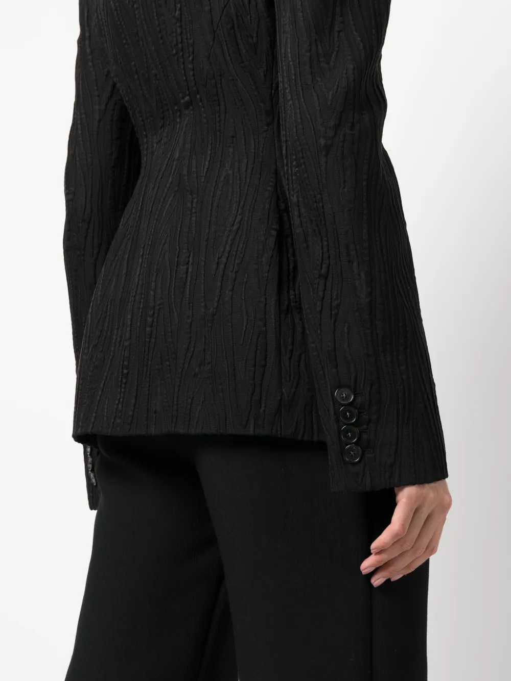 Shop Stella Mccartney Jacquard Single-breasted Blazer In Black