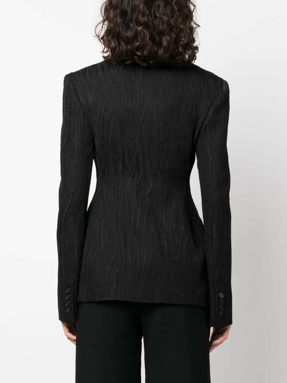 Shop Stella Mccartney Jacquard Single-breasted Blazer In Black