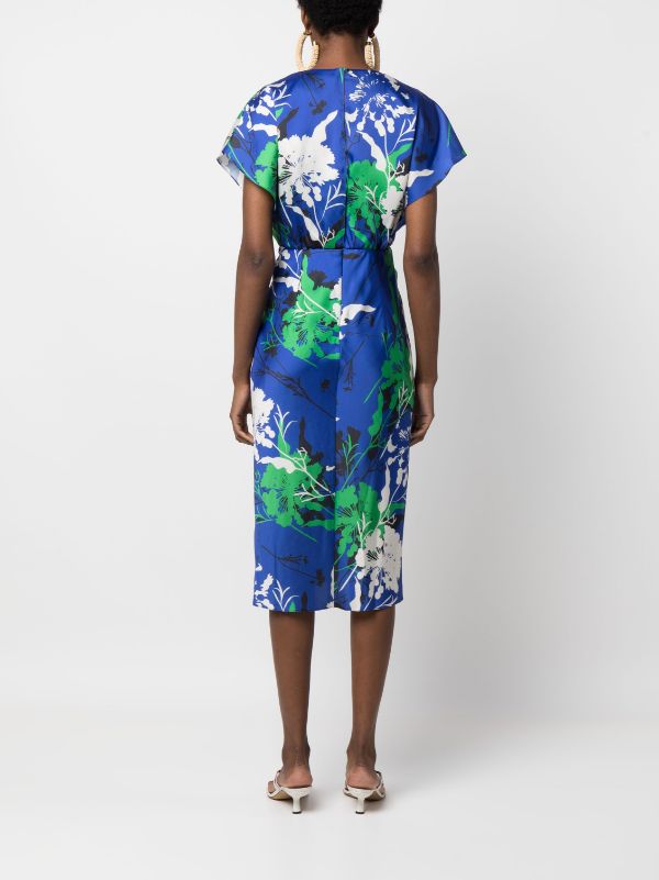 Prabal Gurung botanical print Silk Dress Farfetch