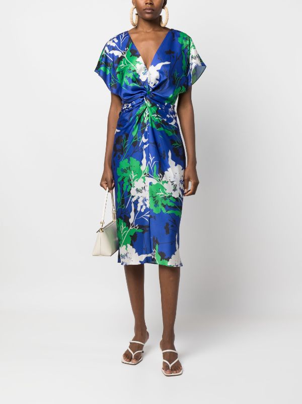 Prabal Gurung botanical print Silk Dress Farfetch