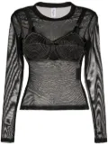 Vaquera mesh long-sleeved top - Black