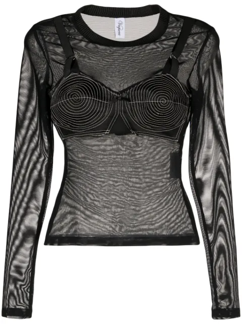 Vaquera mesh long-sleeved top 