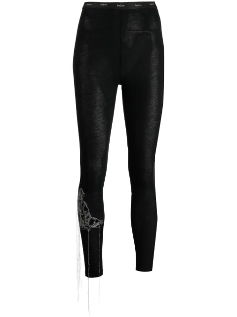 Yohji Yamamoto leggins con costuras decorativas
