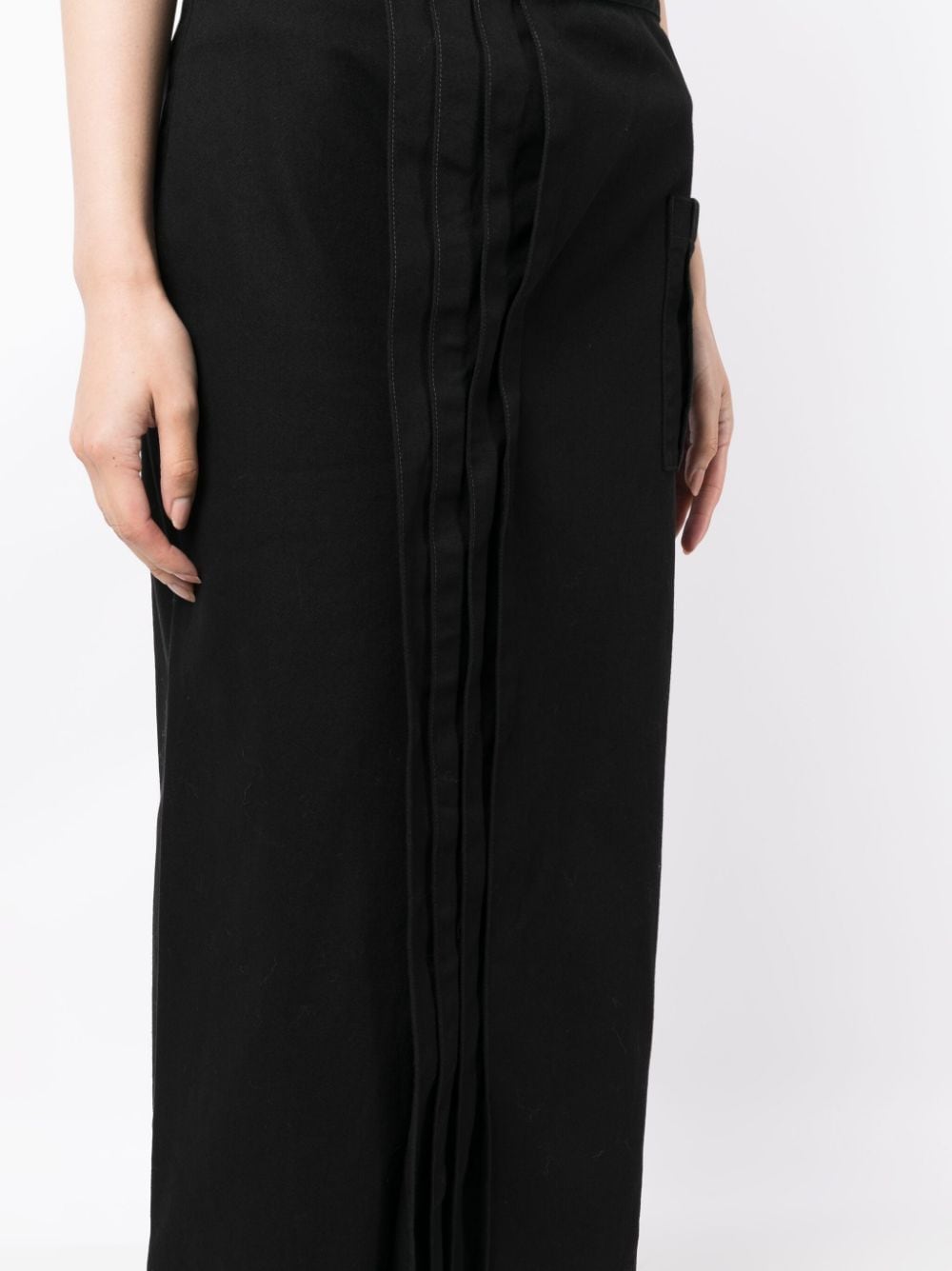Shop Yohji Yamamoto Button-fastening Cotton Skirt In Schwarz
