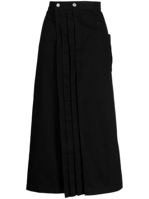 Yohji Yamamoto button-fastening cotton skirt 