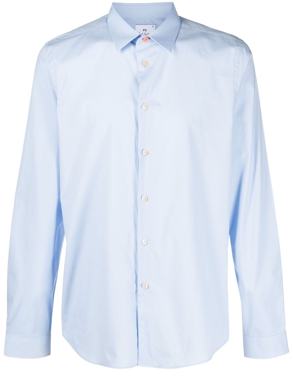 Shop Ps By Paul Smith Contrasting-button Cotton Shirt In Blau