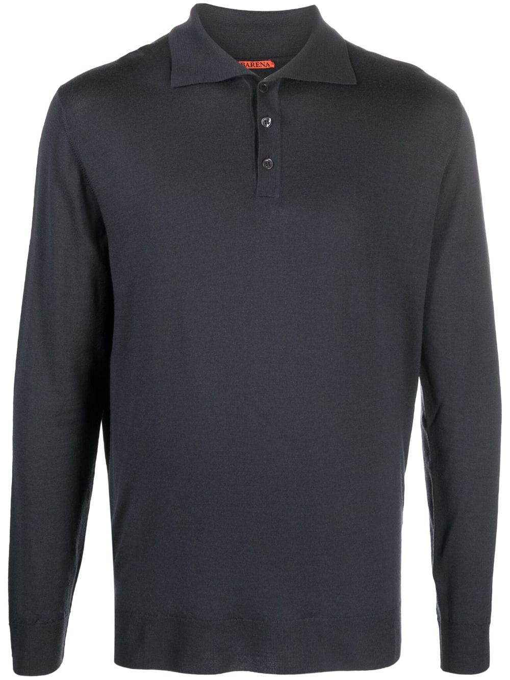 spread-collar merino-wool polo shirt