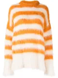 Monse striped brushed drop-shoulder jumper - White