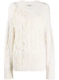 Monse cable-knit embellished jumper - White