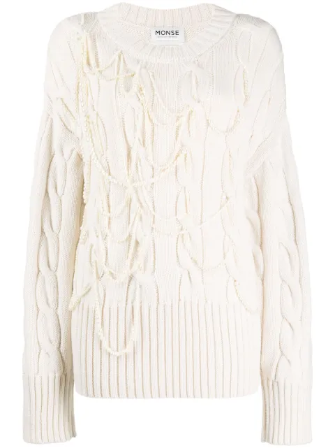 Monse cable-knit embellished jumper