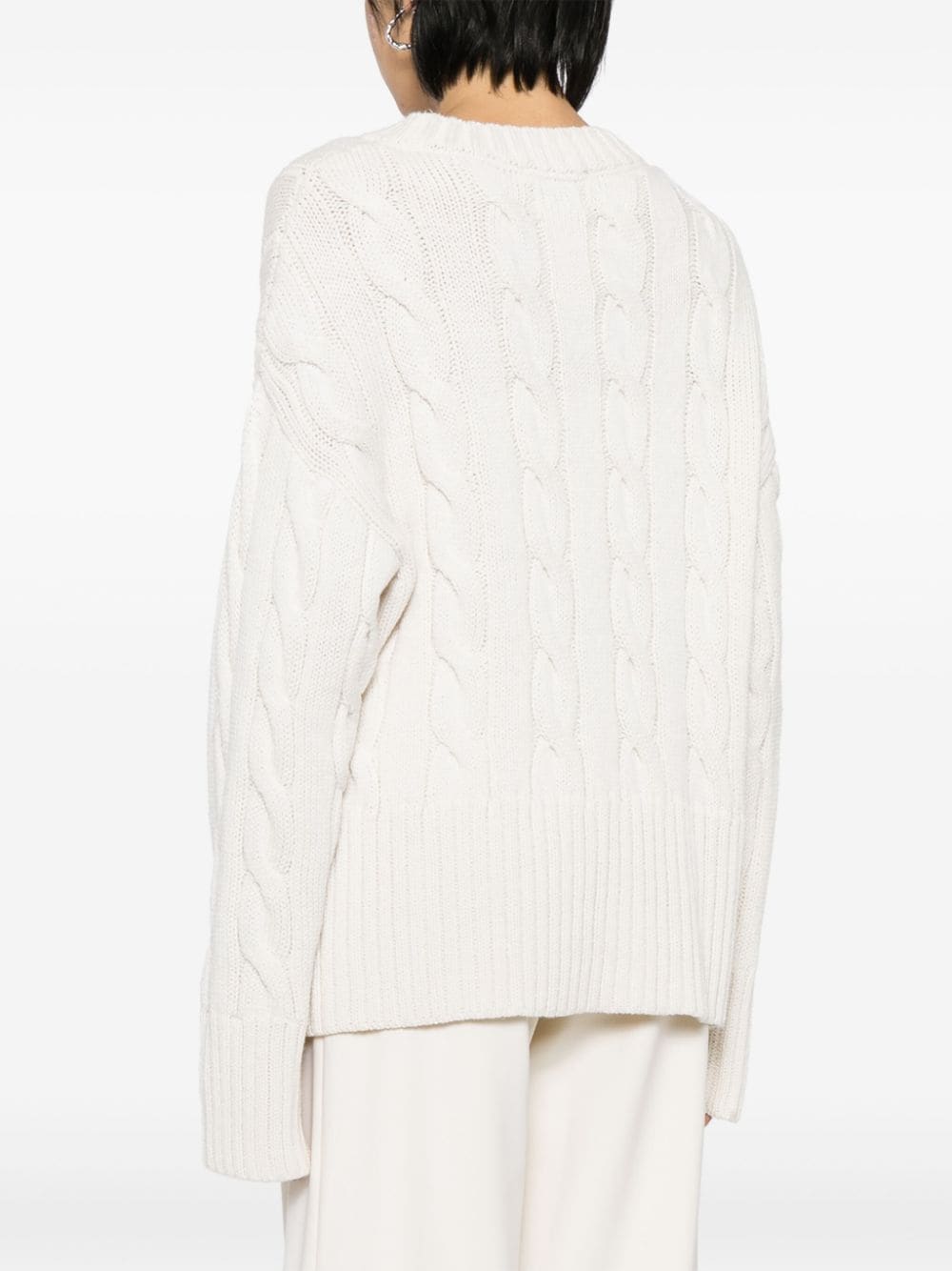 Shop Monse Cable-knit Embellished Jumper In White