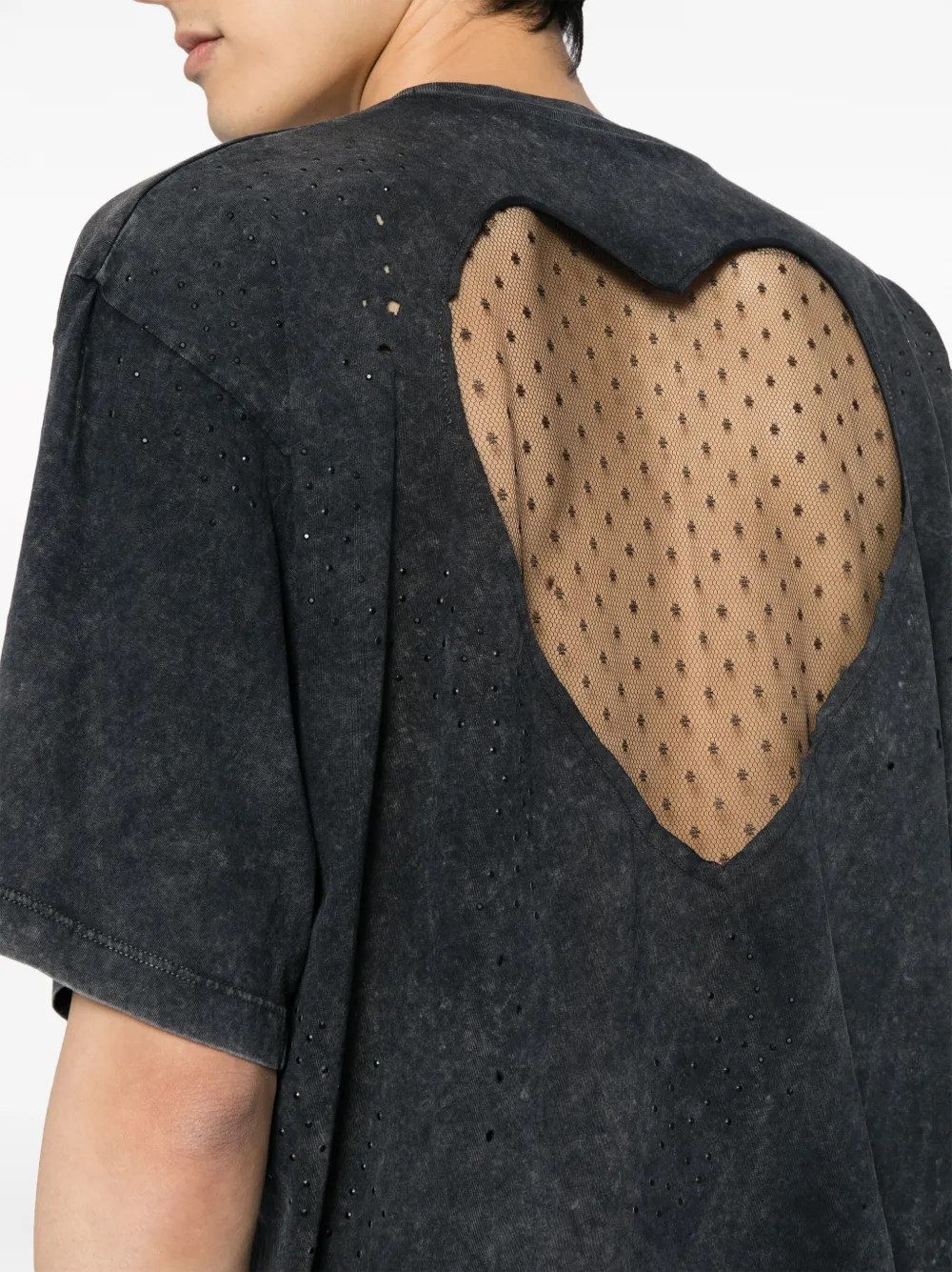 DSQUARED2 T-shirt met gerafeld effect Zwart
