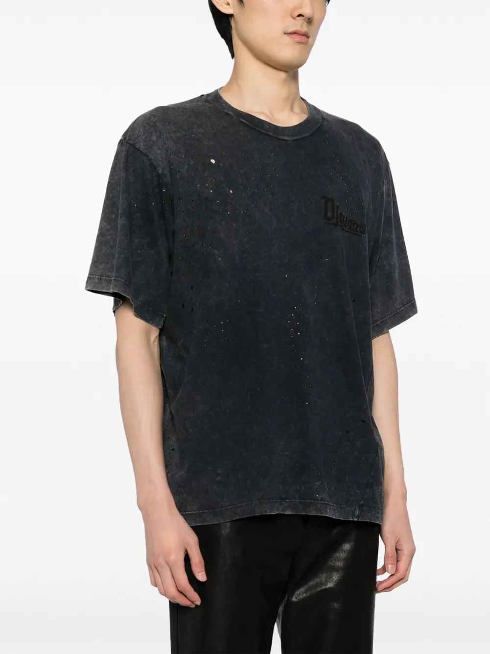 DSQUARED2 T-shirt met gerafeld effect Zwart