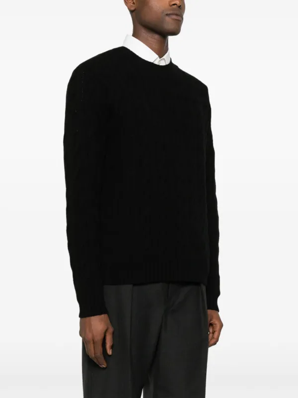 Ralph Lauren Purple Label cable-knit Cashmere Jumper | Black