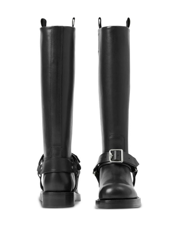 Knee high hotsell leather biker boots