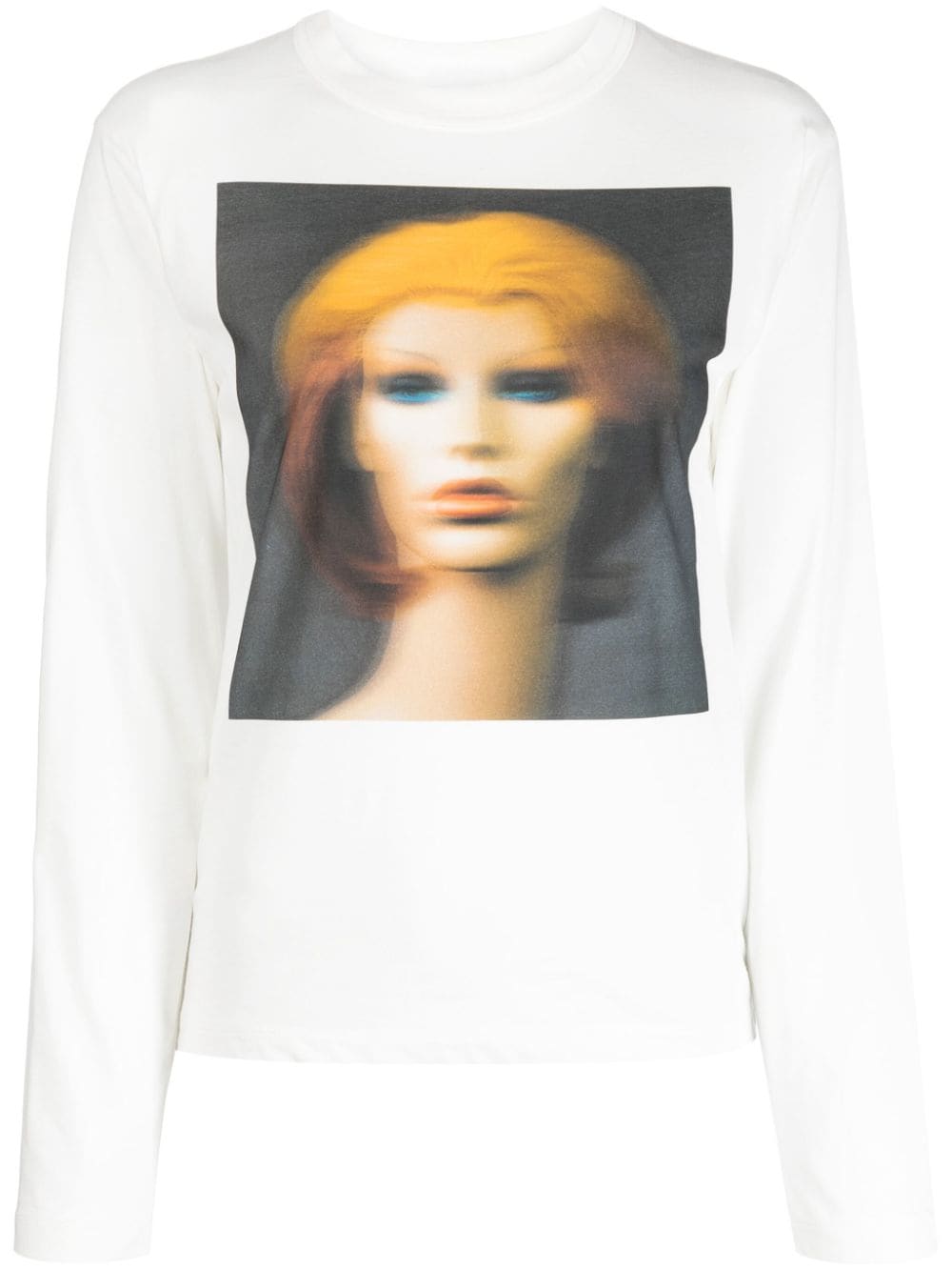 Shop Vaquera Ai-print Long-sleeve T-shirt In Weiss