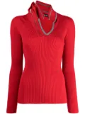 Y/Project asymmetric ribbed jumper - Red