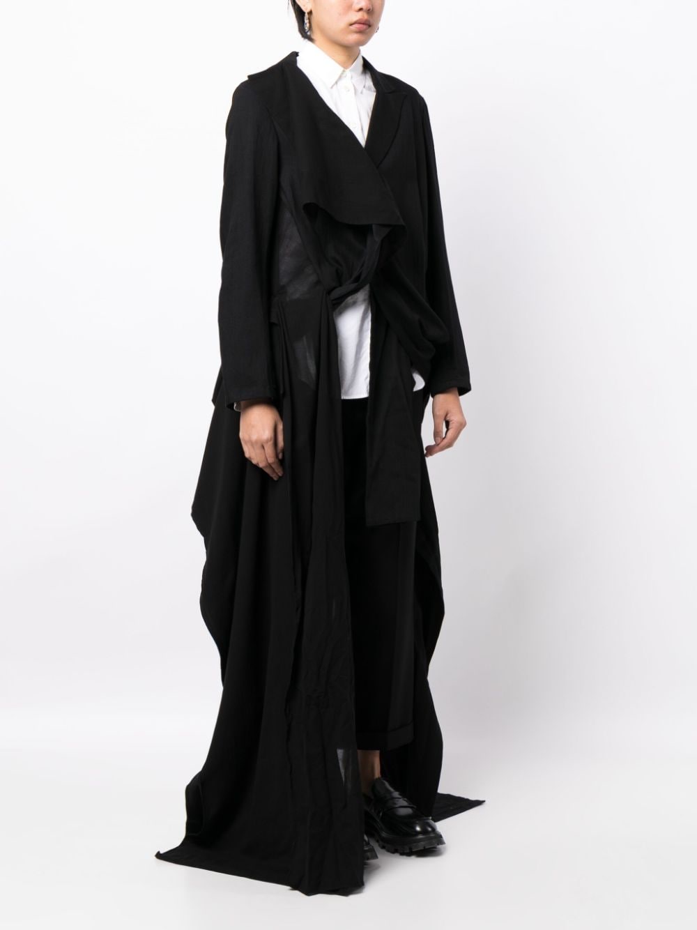 Shop Yohji Yamamoto Asymmetric-design Peak-lapels Blazer In Black