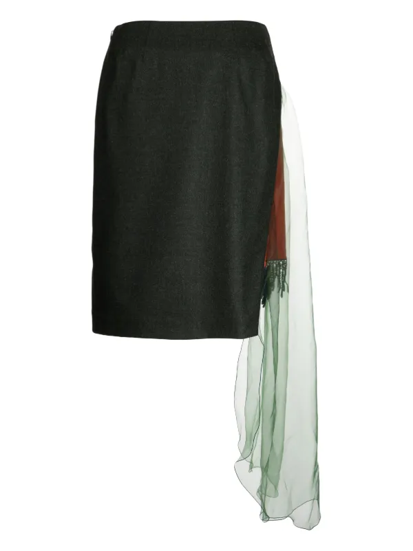 Green panel pencil skirt best sale