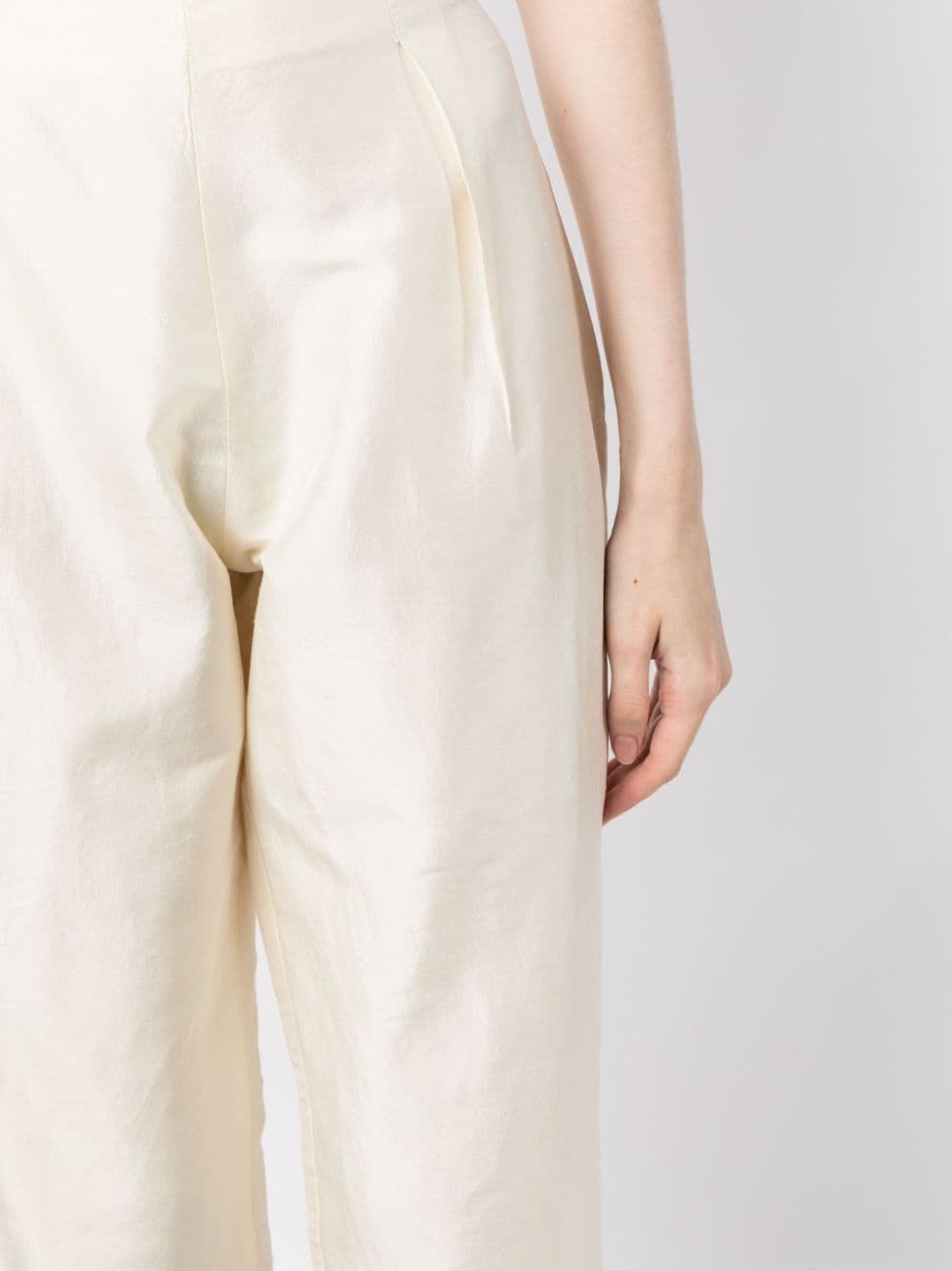 Shop Vanina L'eternel High-waisted Cropped Trousers In White