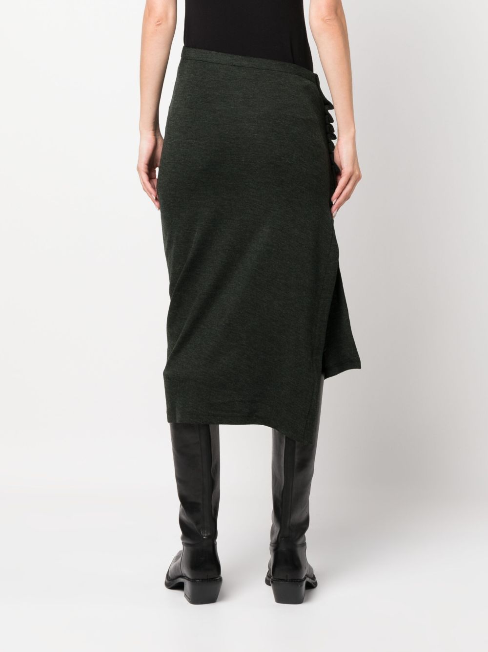 Rabanne asymmetric gathered midi skirt Women