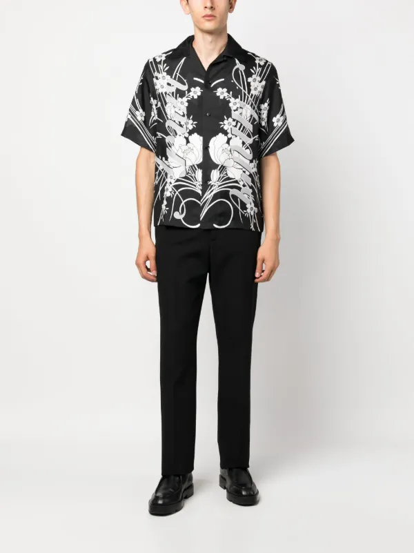 AMIRI floral-print Silk Shirt | Black | FARFETCH