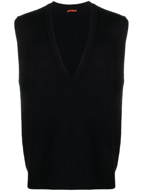 Barena V-neck ribbed-knit wool vest