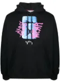 GCDS graphic-print cotton hoodie - Black