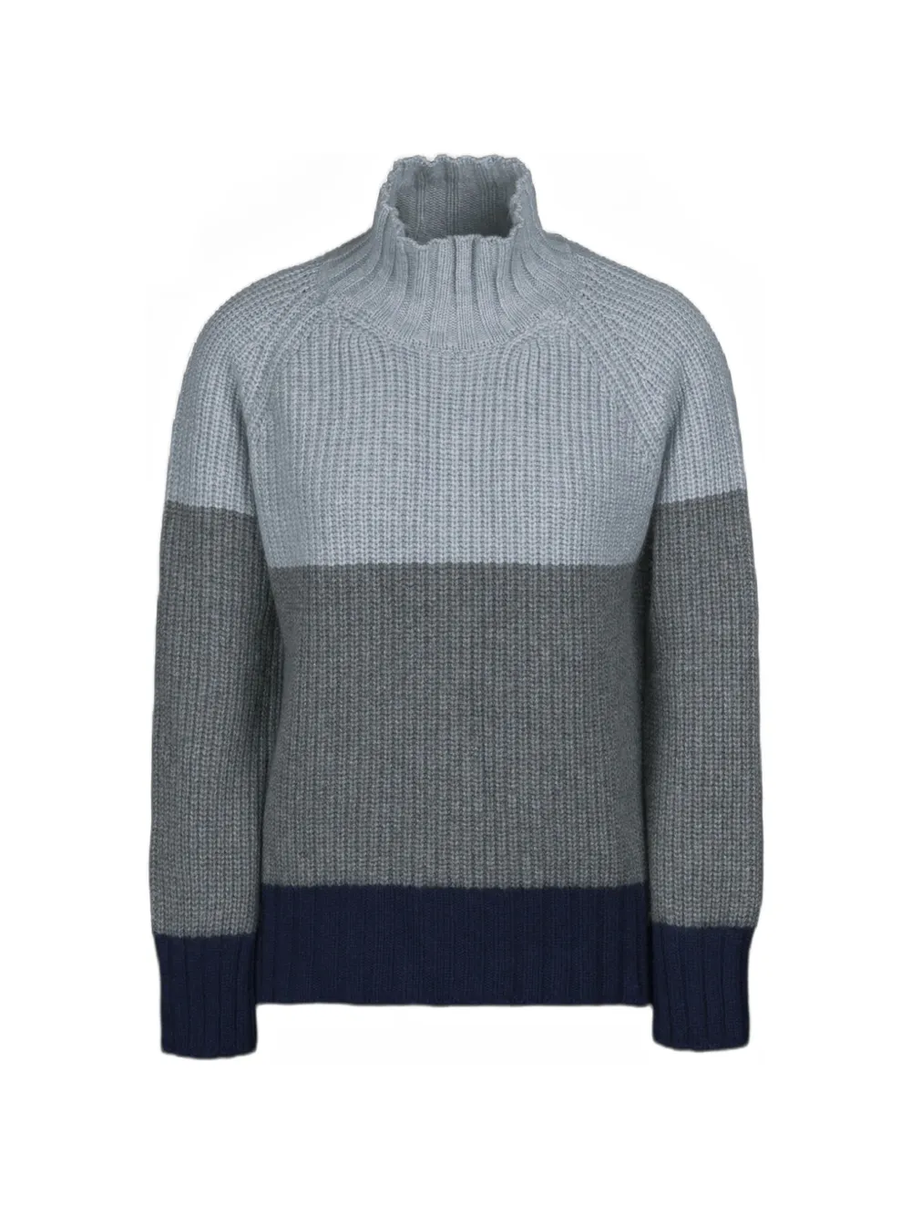Moorer Strickoberteil mit Rollkragen - Grau