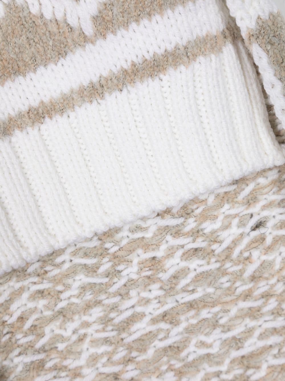 Shop Moorer Patterned-knit Scarf In Neutrals