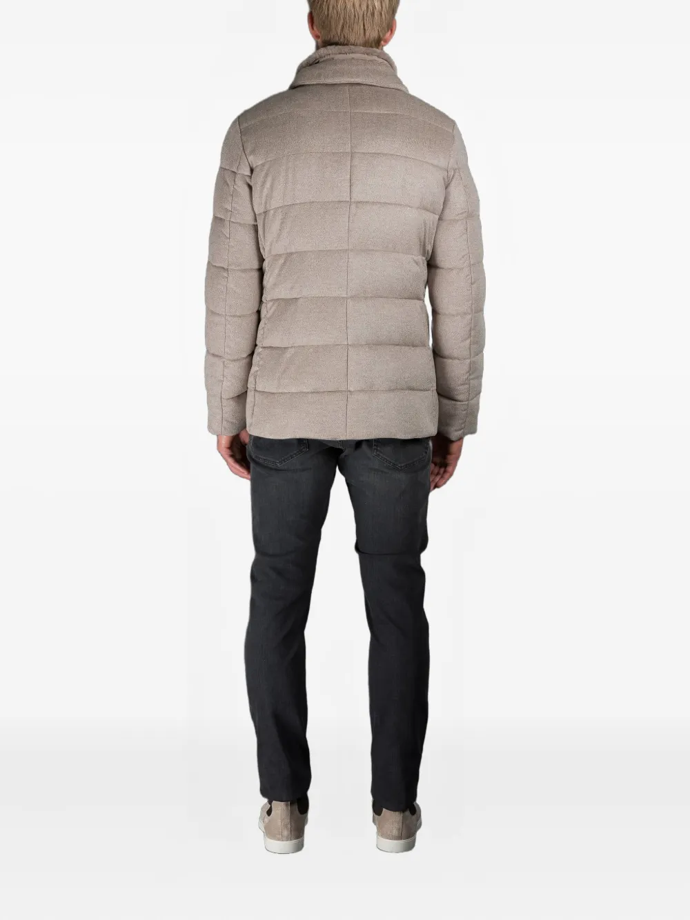 Moorer Dalton Buttoned-up Padded Jacket In Brown