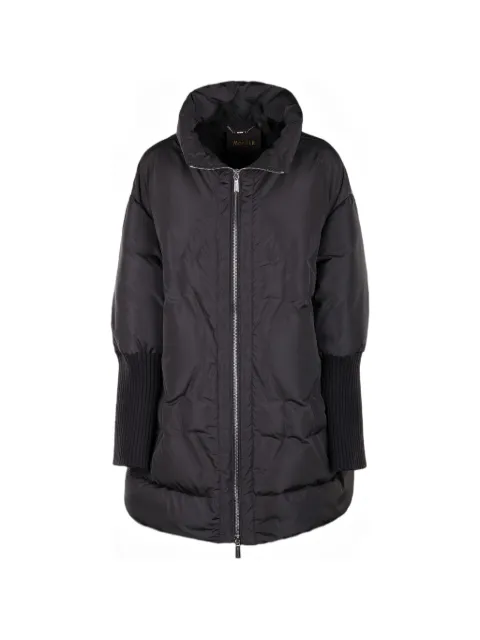 Moorer zip-fastening ribbed coat