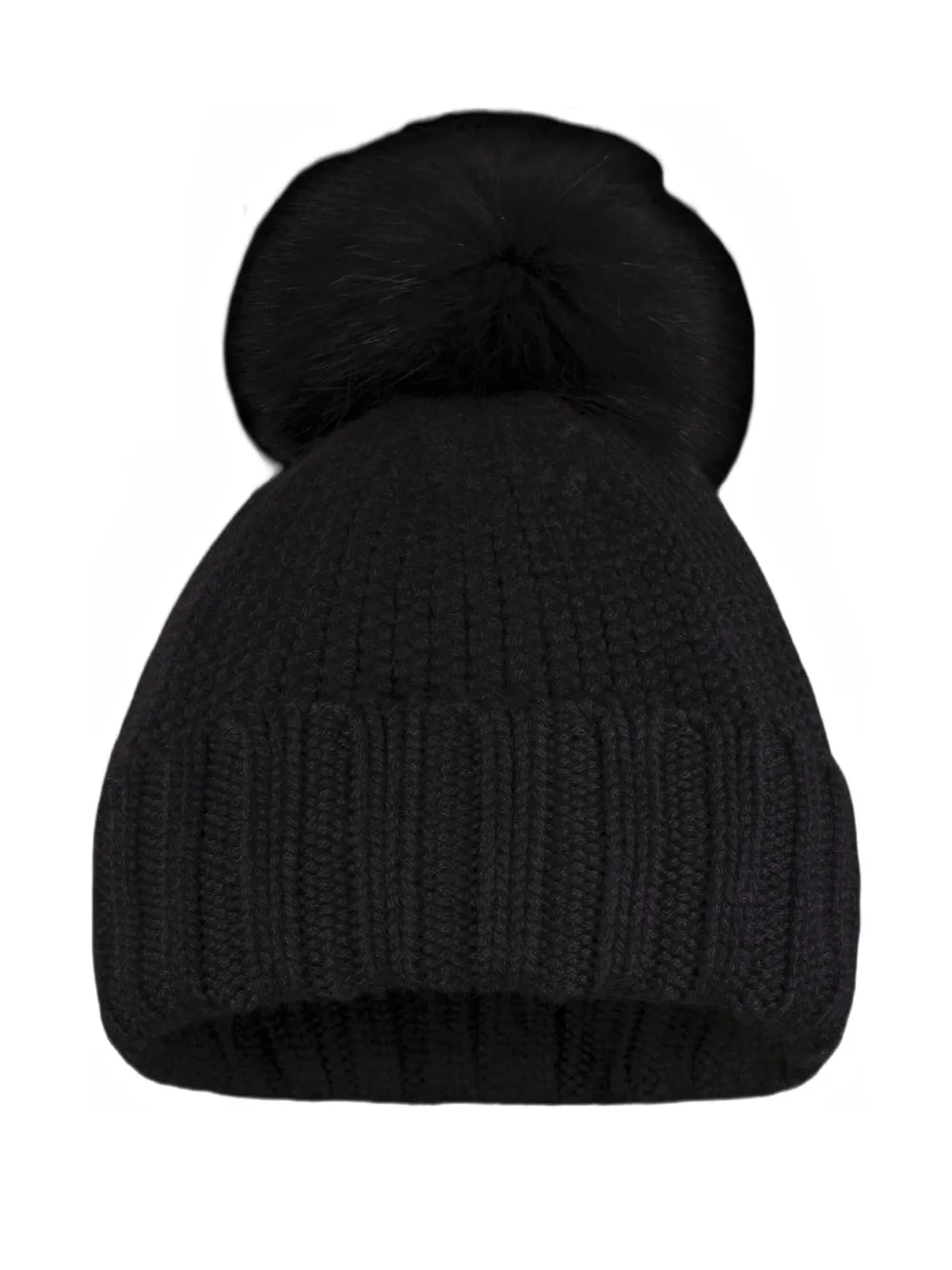 Moorer pompom-detail beanie hat - Nero