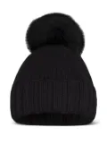 Moorer pompom-detail beanie hat - Black