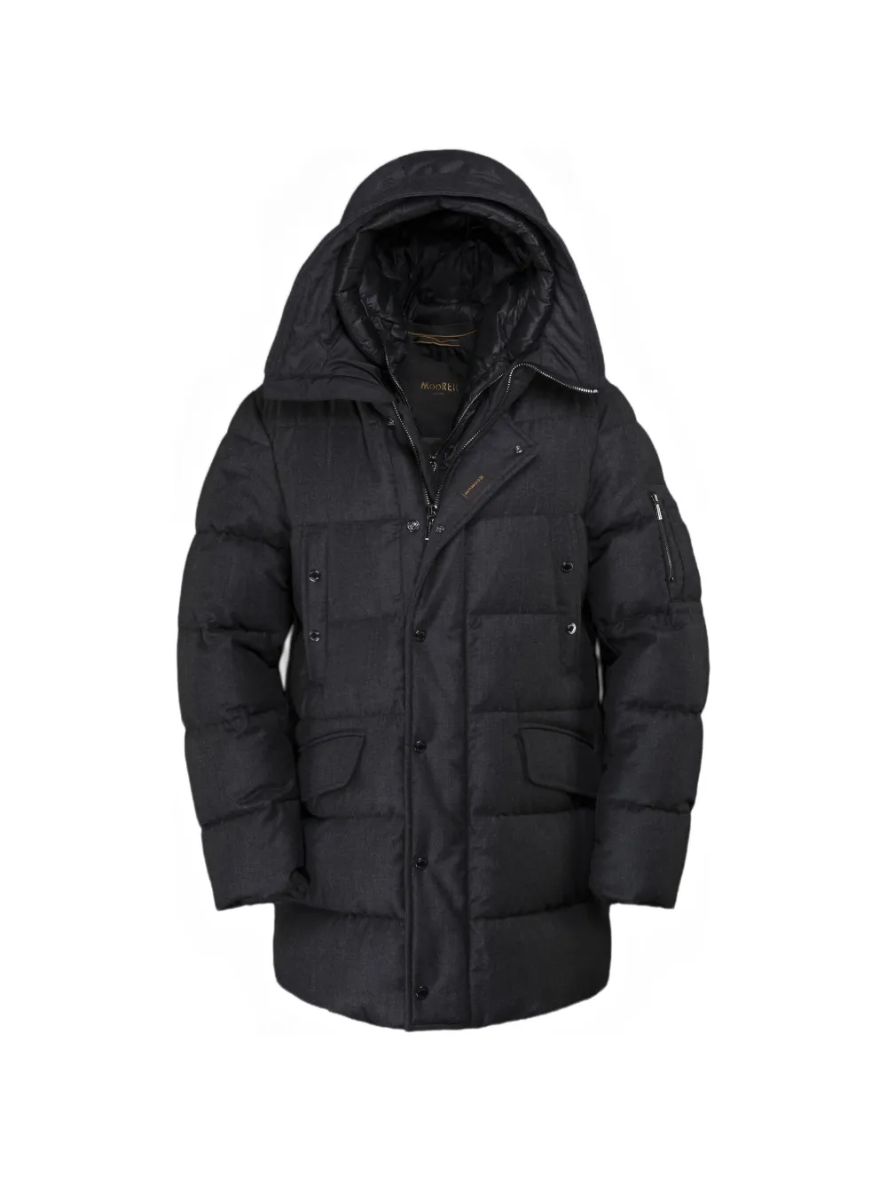 Moorer Grima Hooded Padded Coat In Black