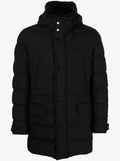 Moorer shearling-collar padded coat