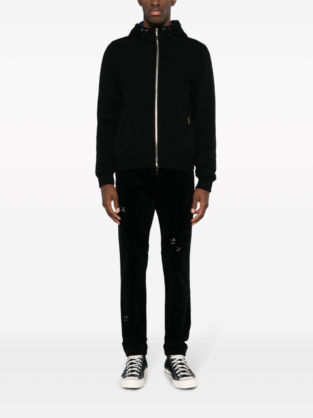 Shop Moorer Brigno-mrw Zip-up Hooded Jacket In Schwarz