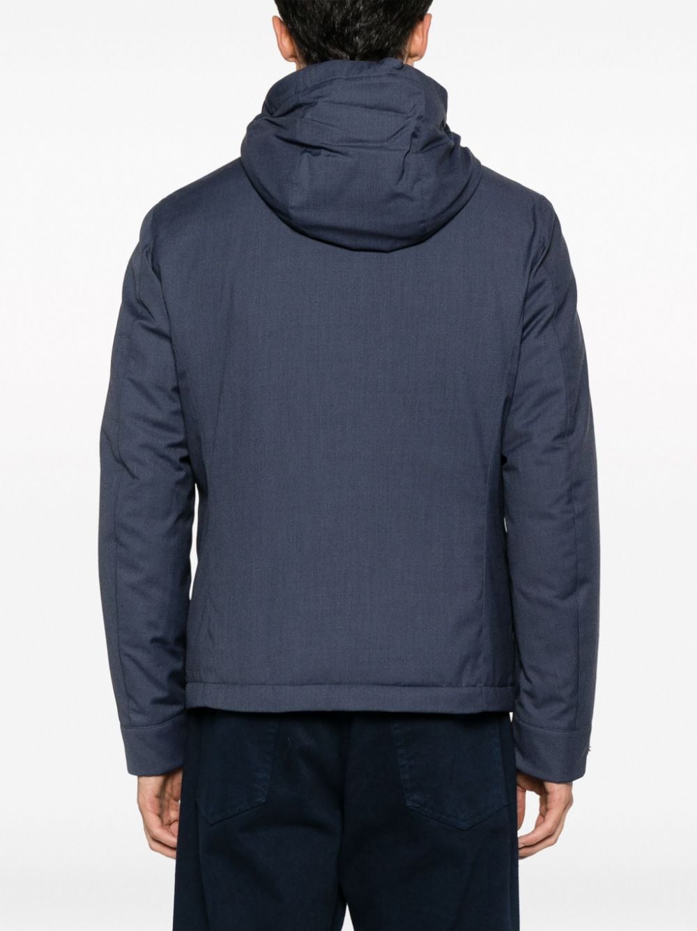 Shop Moorer Albini-pum Padded Hooded Jacket In Blue