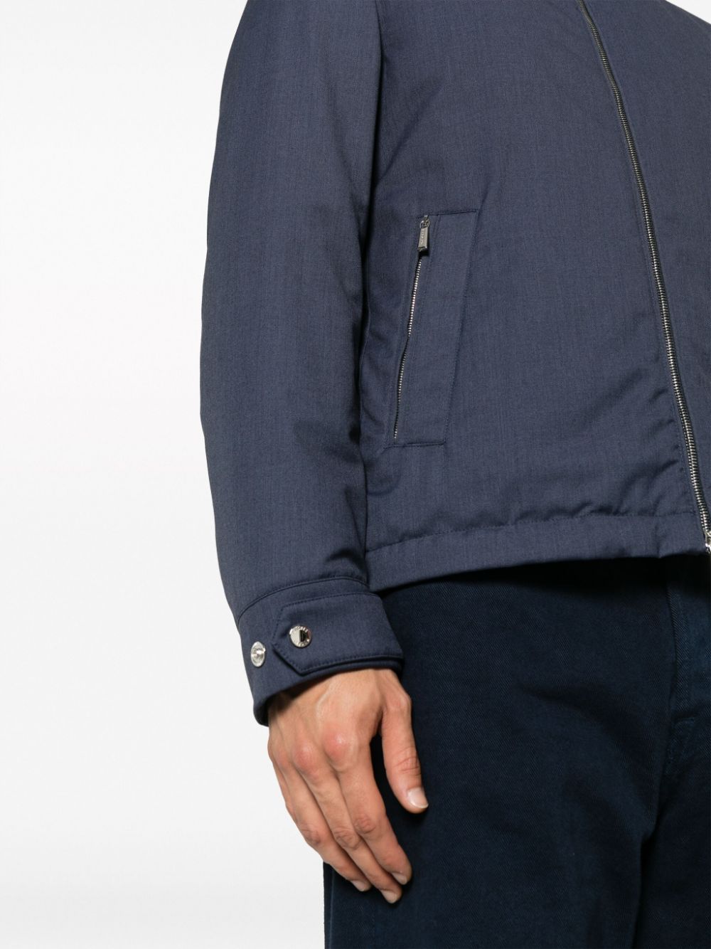 Shop Moorer Albini-pum Padded Hooded Jacket In Blue